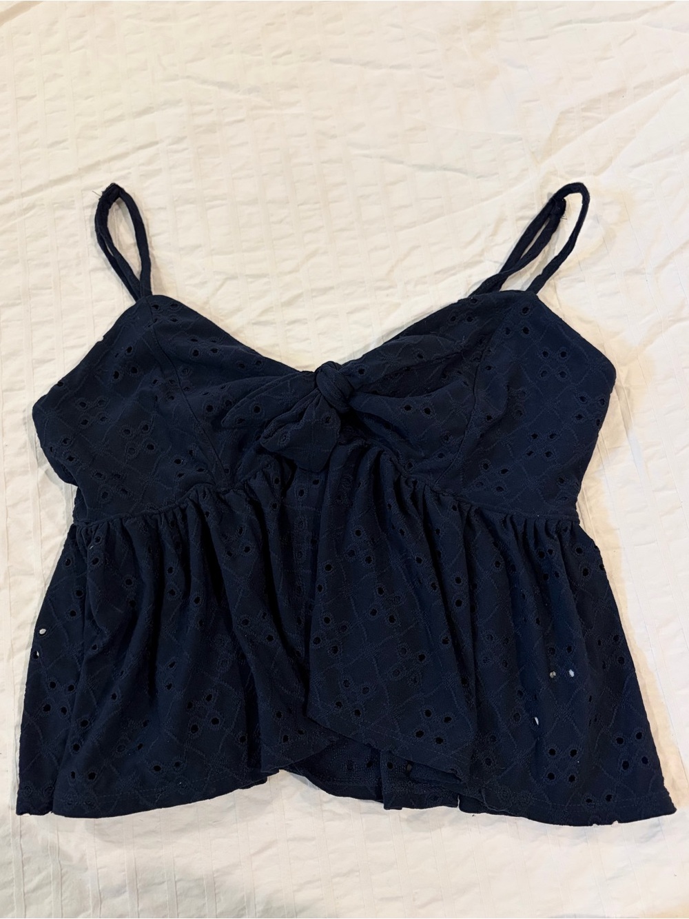 Navy Tie-Front Cami Top